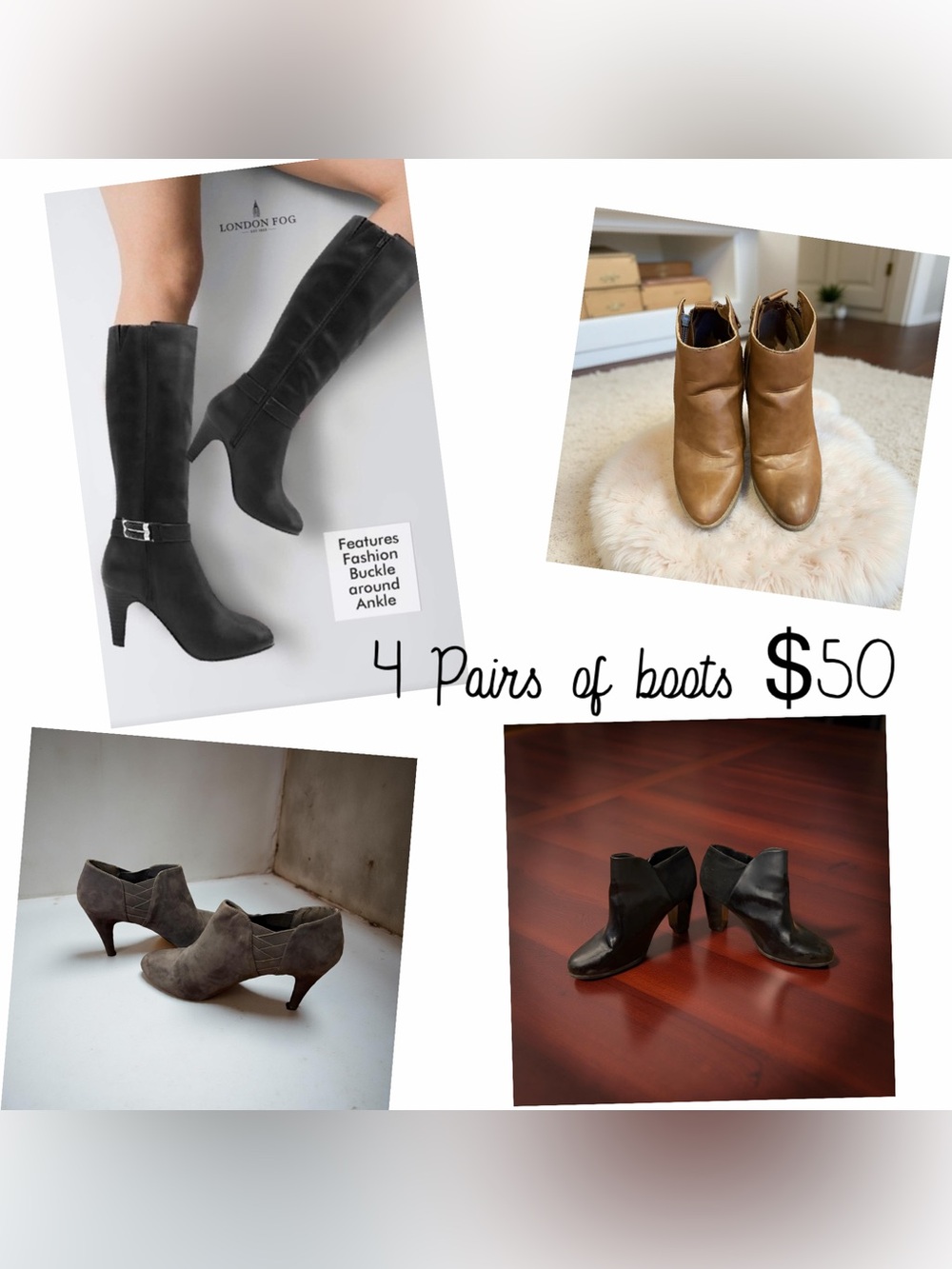 London Fog Black Knee-High Boot with Ankle Buckle